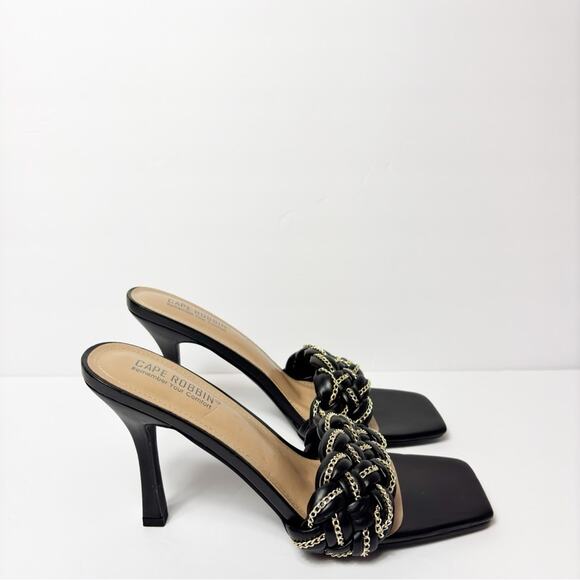 CAPE ROBBIN TILIO FAUX LEATHER DRESSY HEEL BLACK SIZE 10 NO BOX - Picture 7 of 8